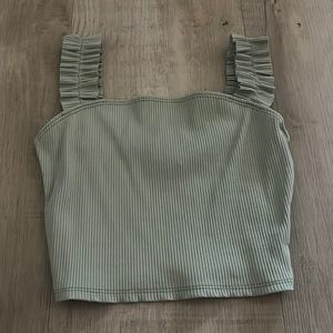 Green Ruffle Tank Top (Size Small)